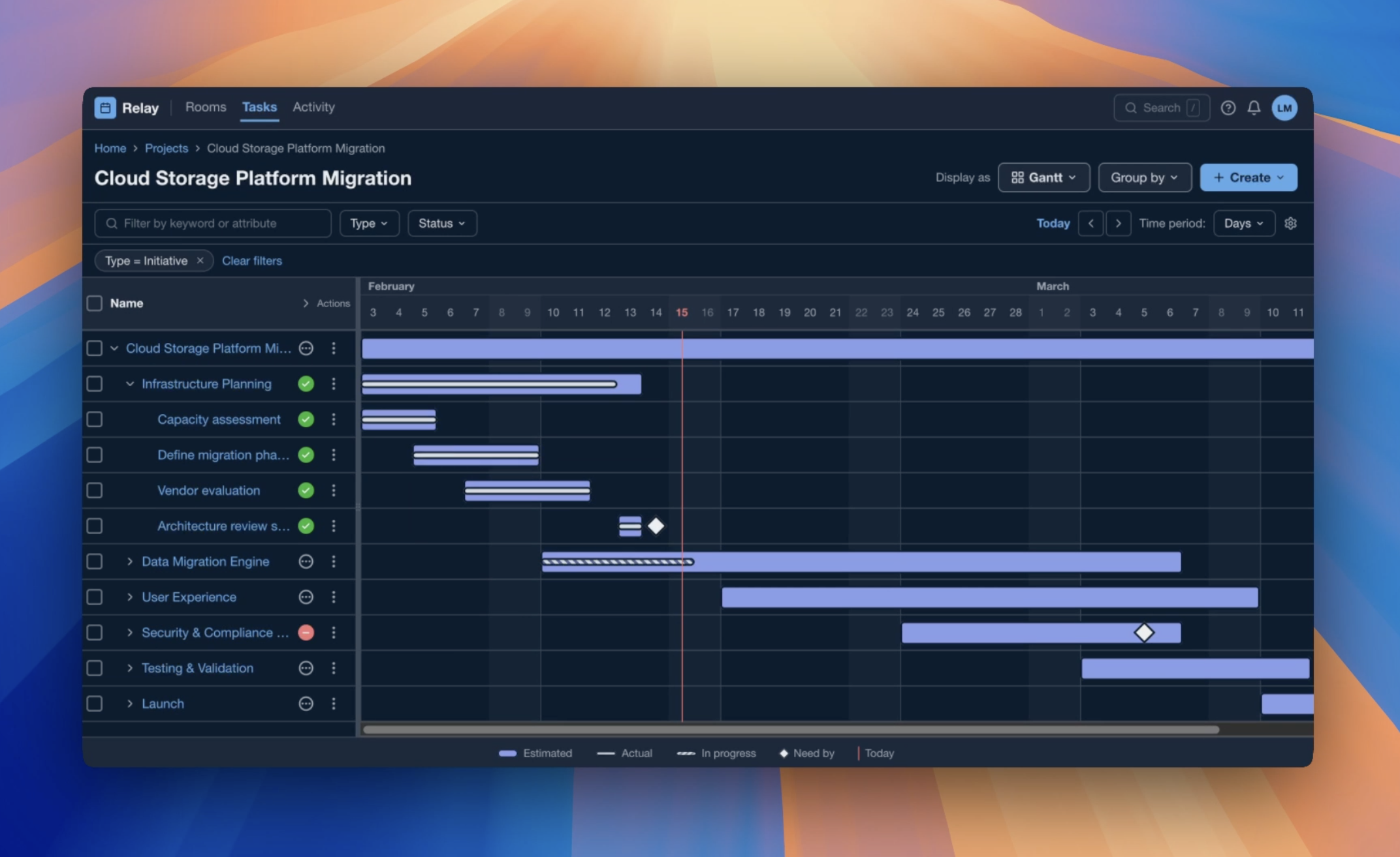 Engineers couldn't see how their work connected. I designed a timeline view that replaced the third-party tools teams were using.